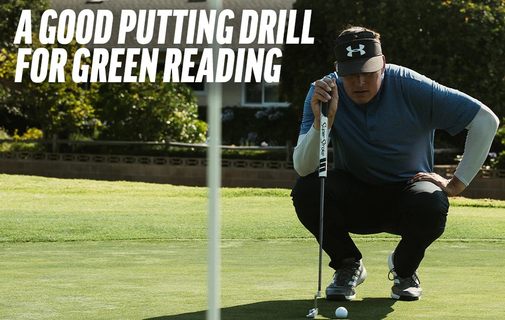 Practicing putting drills on a practice green